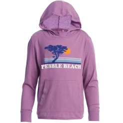 Kids Pebble Beach Youth Grape Sunset Hoodie By Garb