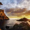 Pebble Beach Radiant Sunset By Bart Keagy - Metal Print
