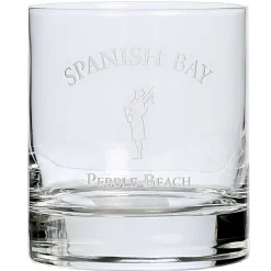 Pebble Beach Spanish Bay Etched Double Old Fashioned Glass