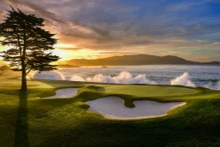 Pebble Beach Sunrise Waves By Bart Keagy