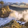 Pebble Beach Sunset Symphony By Joann Dost -Metal Print
