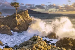 Pebble Beach Sunset Symphony By Joann Dost -Metal Print